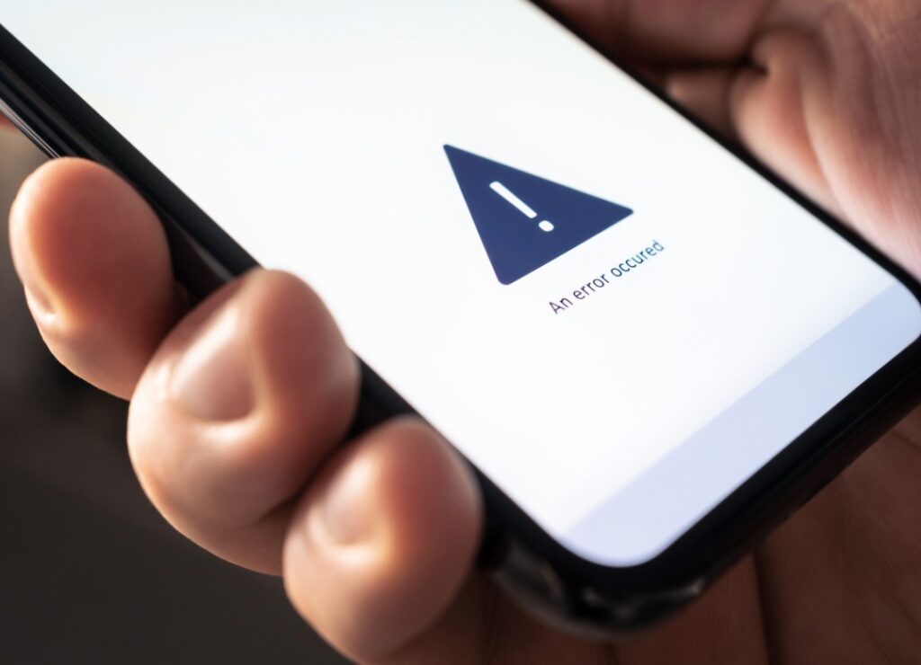 A smartphone app showing a signal failure