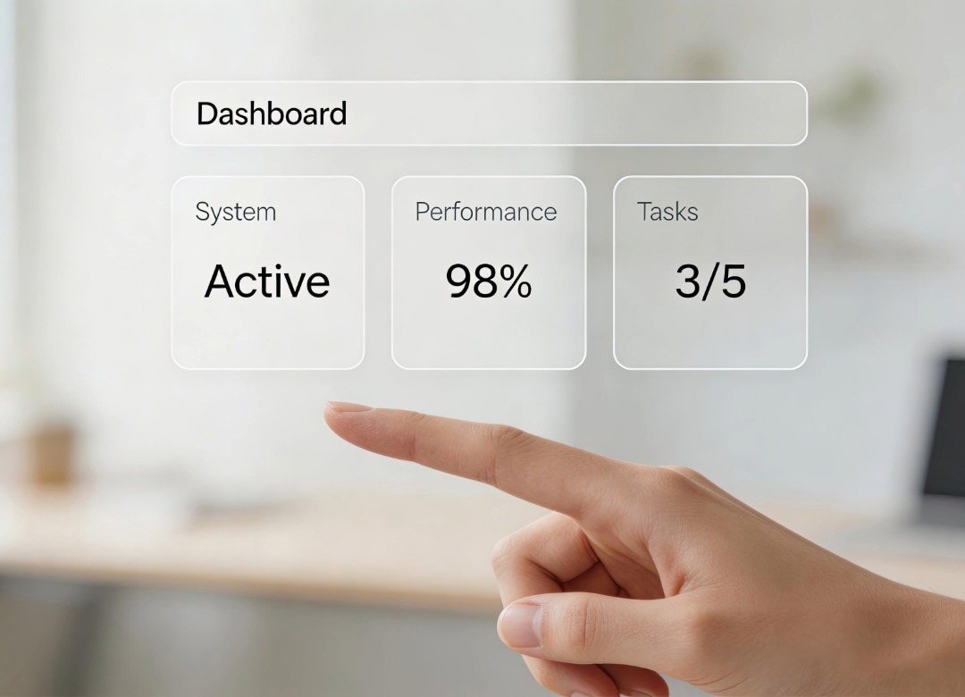 A dashboard screen monitoring a safety system