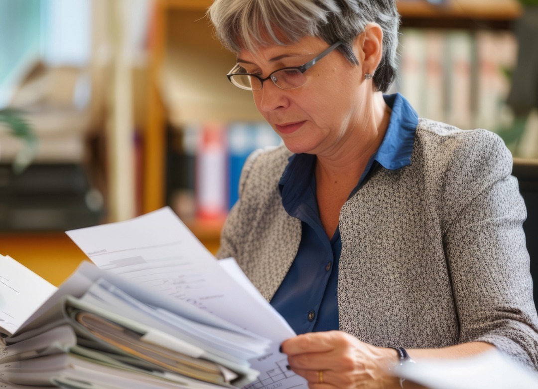 school district procurement administrator reviewing contract