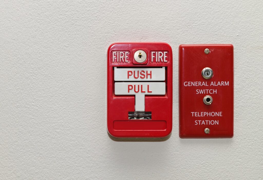 alarms on a K-12 school wall